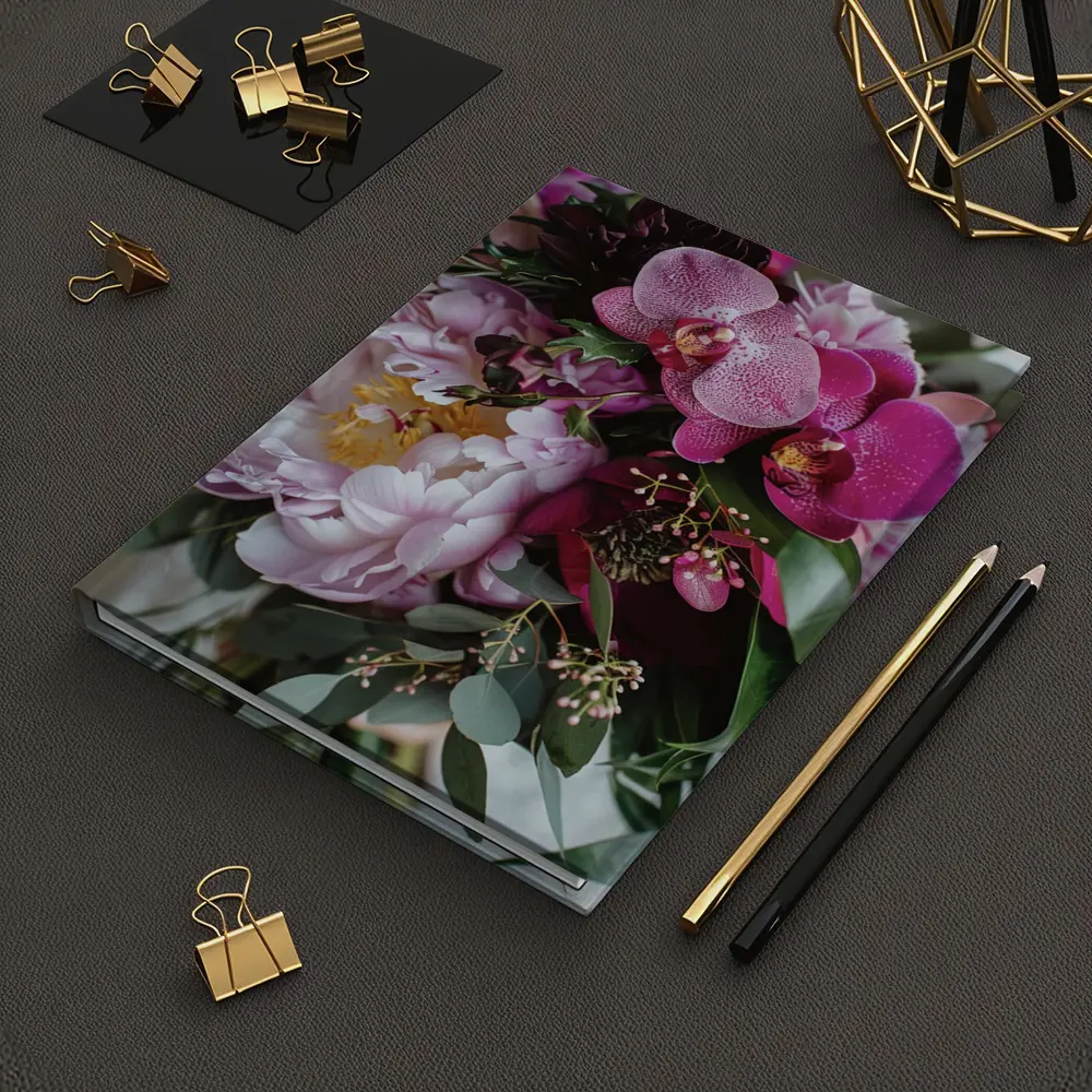 Pink Peonies Orchids Lush Floral Bouquet – Notebooks