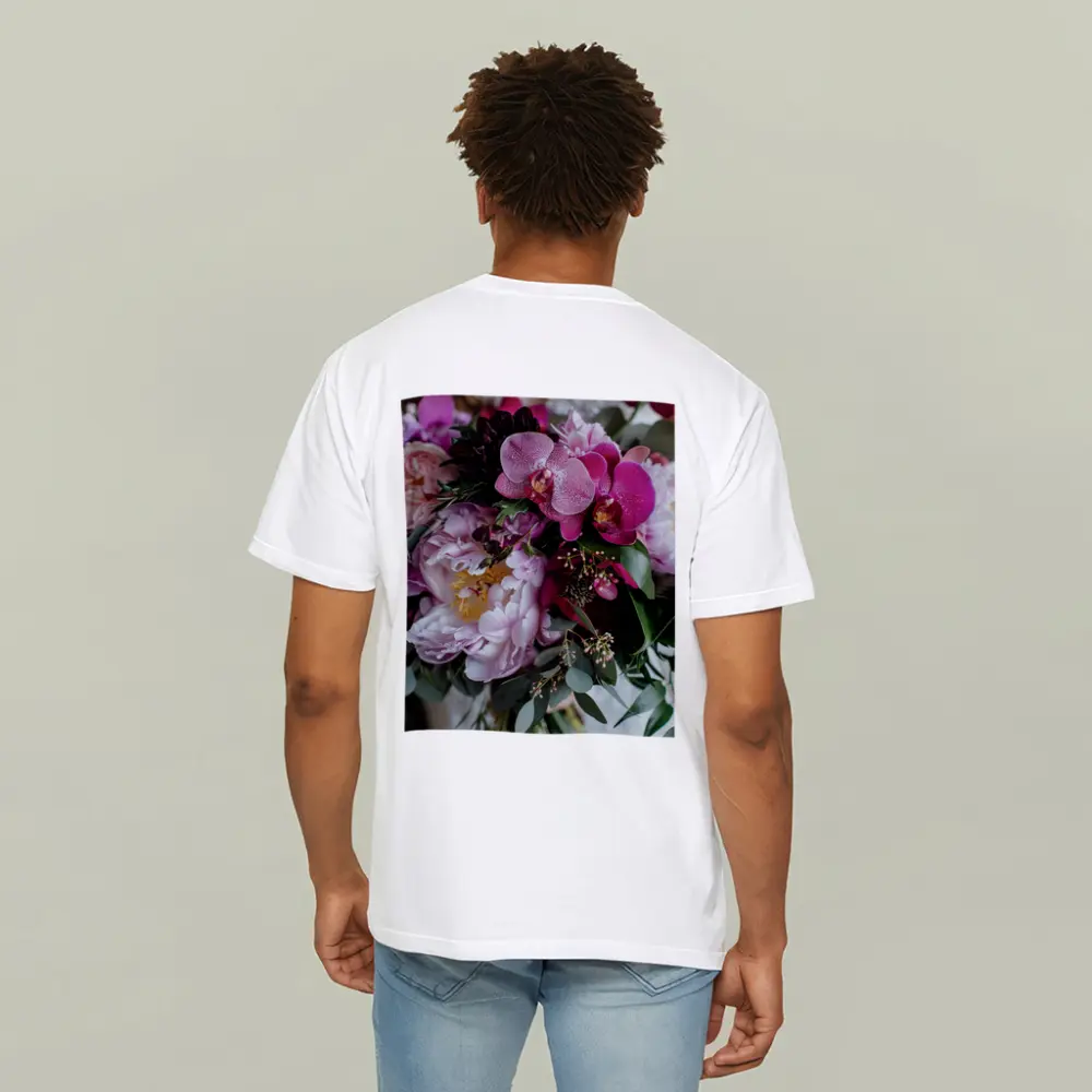Pink Peonies Orchids Lush Floral Bouquet – T-Shirts