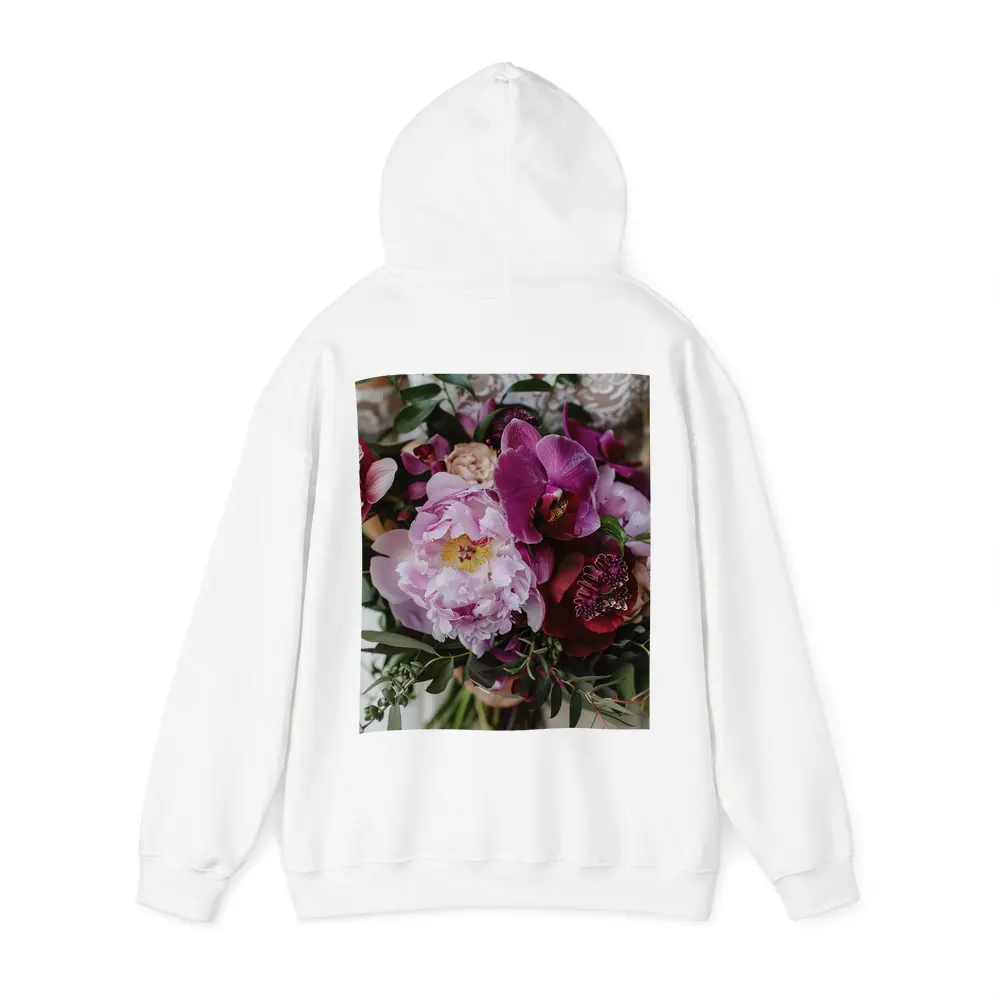 Pink Peony Purple Orchid Wedding Bouquet – Hoodies