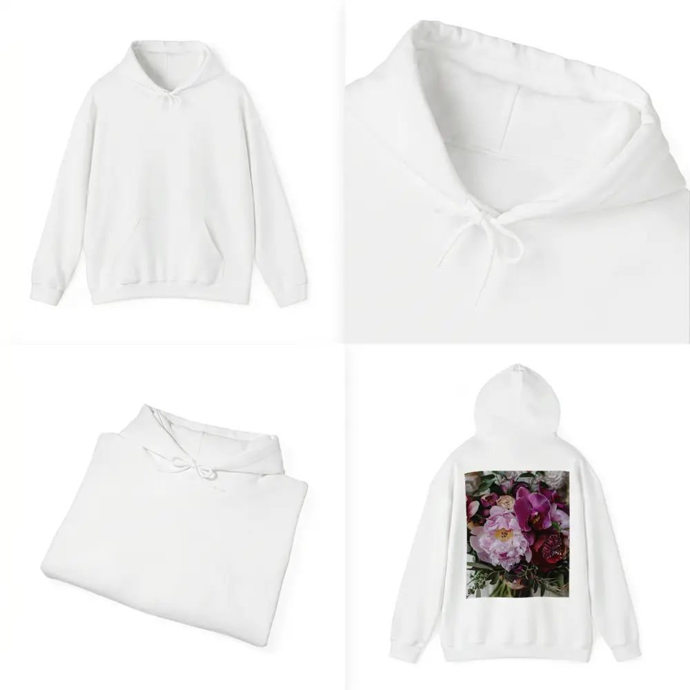 Pink Peony Purple Orchid Wedding Bouquet – Hoodies