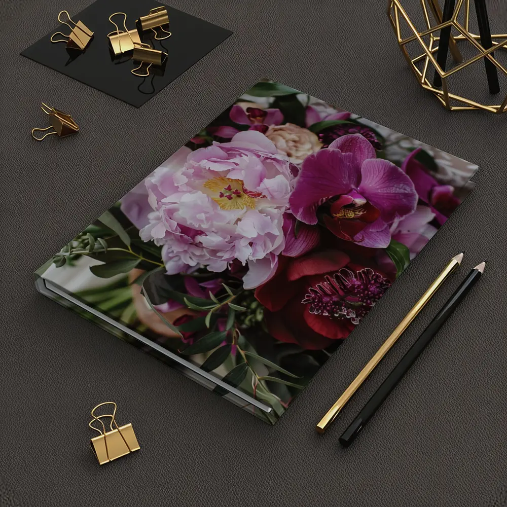Pink Peony Purple Orchid Wedding Bouquet – Notebooks