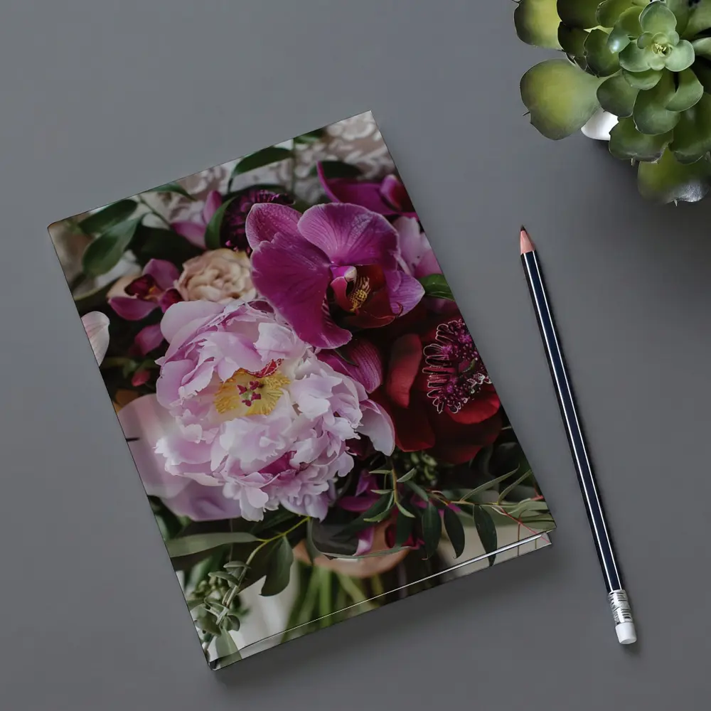 Pink Peony Purple Orchid Wedding Bouquet – Notebooks