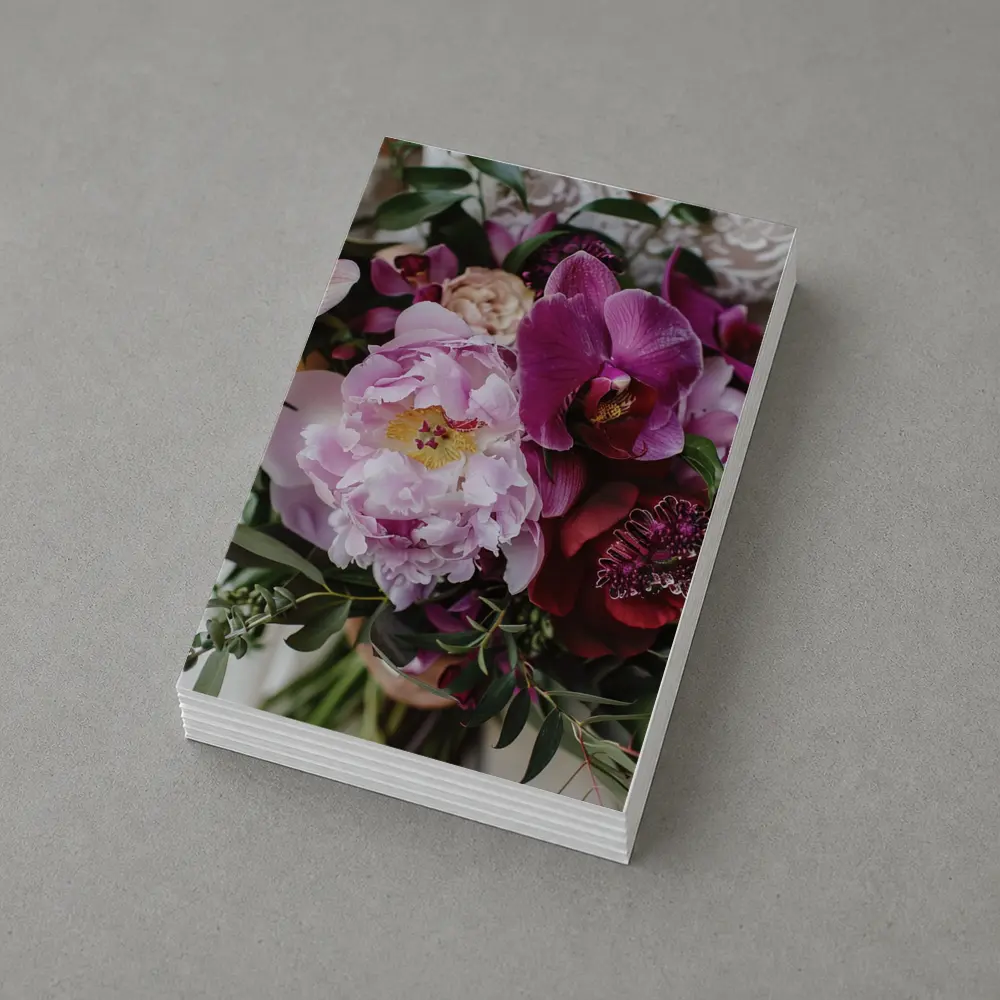 Pink Peony Purple Orchid Wedding Bouquet – Postcards