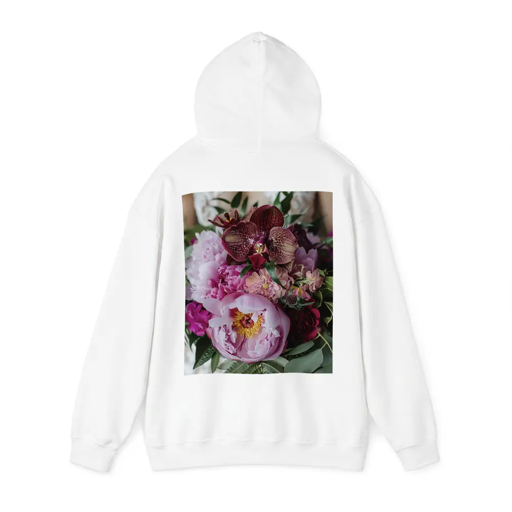 Pink Peonies Burgundy Orchids Wedding Bouquet – Hoodies
