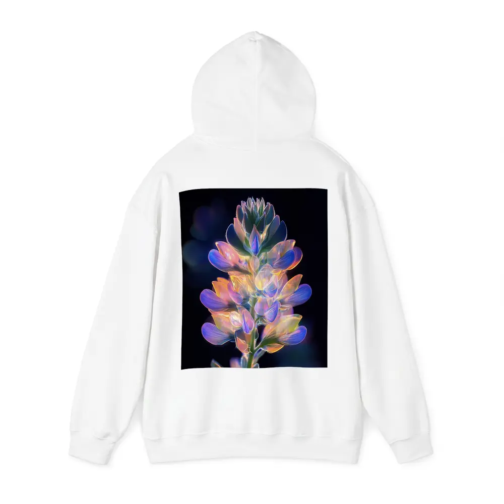 Glowing Lupin Flower Dark Background Neon – Hoodies