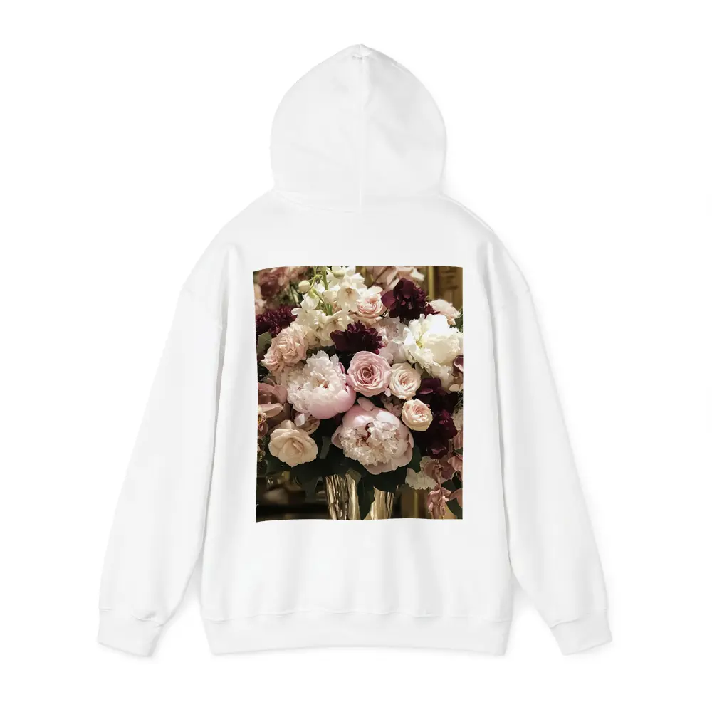 Pink Peonies Roses Burgundy Floral Bouquet – Hoodies