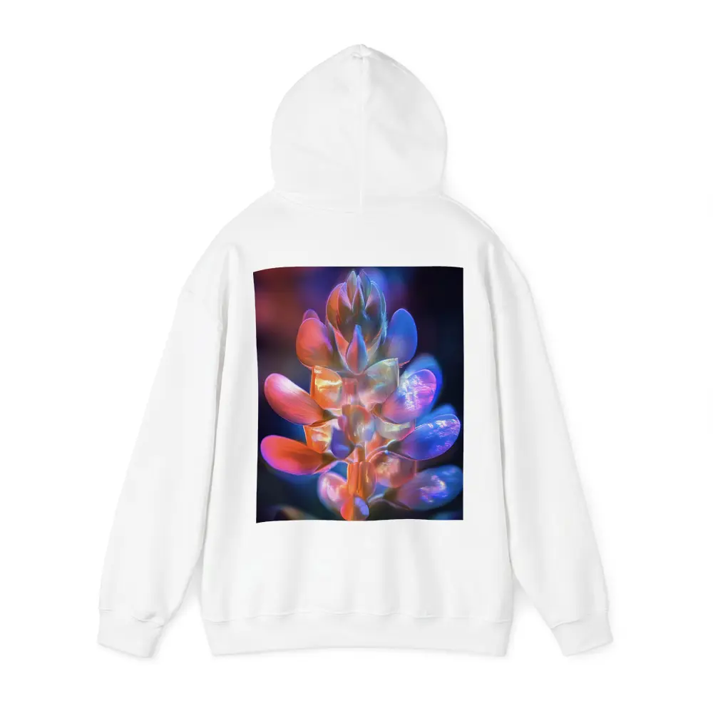 Neon Lupine Flower Dark Bokeh Background – Hoodies
