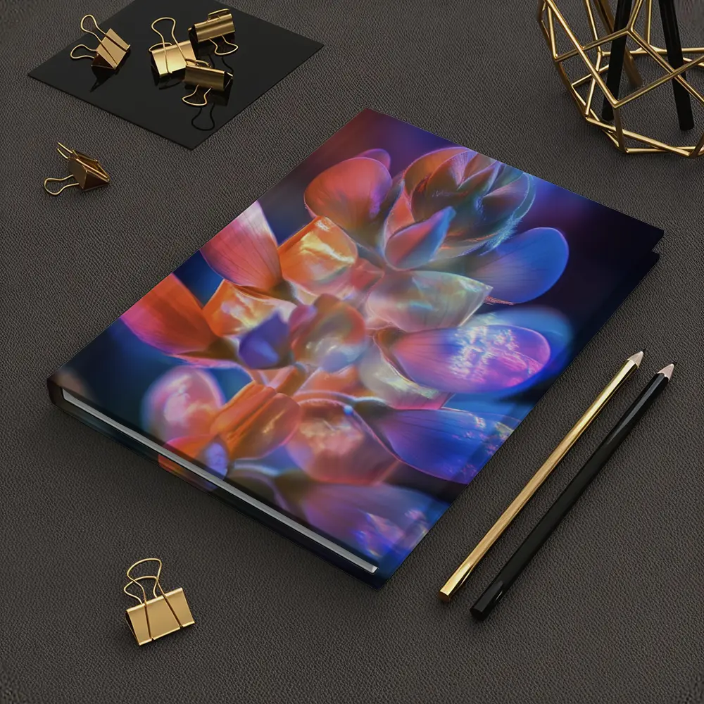 Neon Lupine Flower Dark Bokeh Background – Notebooks