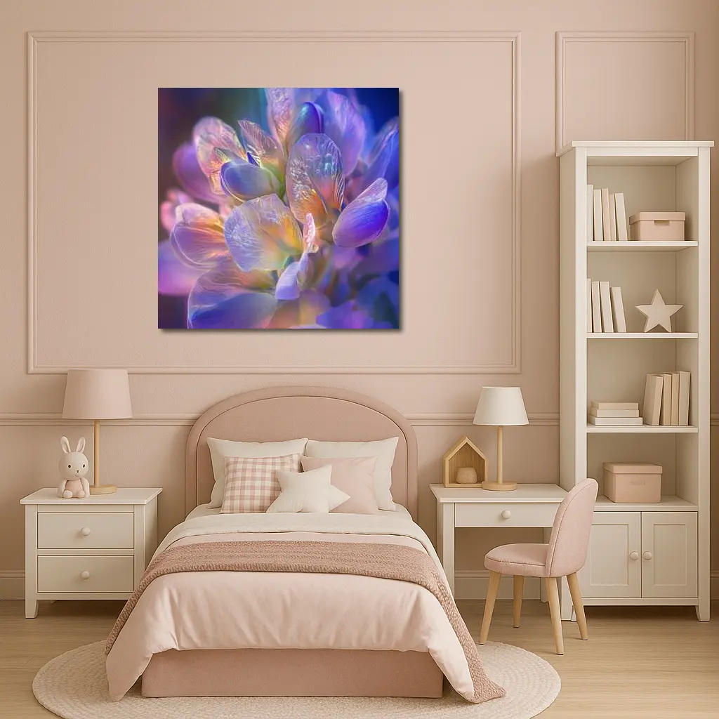 Purple Freesia Flower Close Up Macro – Wall Art