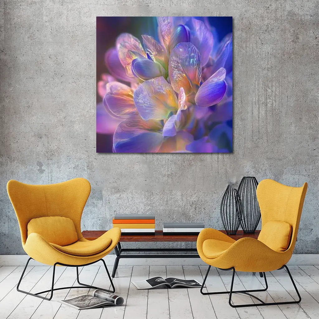 Purple Freesia Flower Close Up Macro – Wall Art