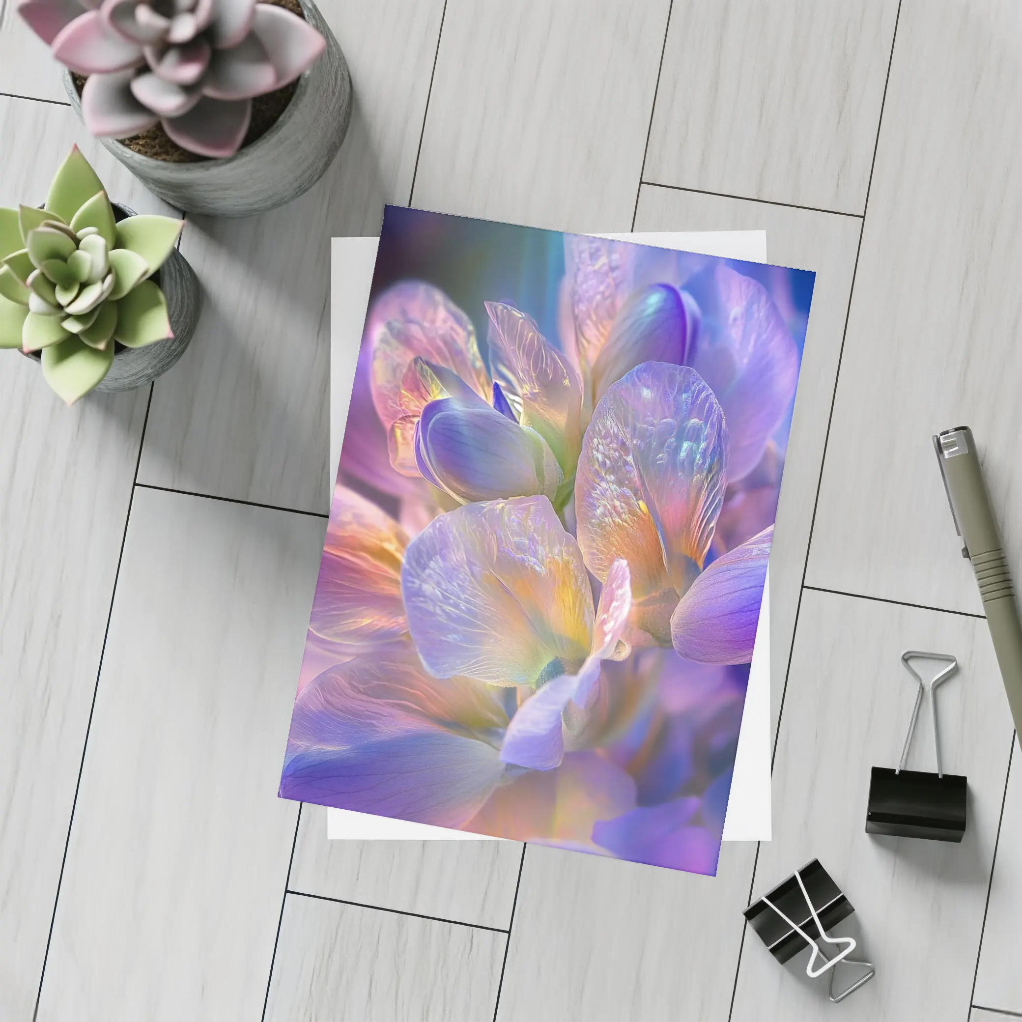 Purple Freesia Flower Close Up Macro – Postcards