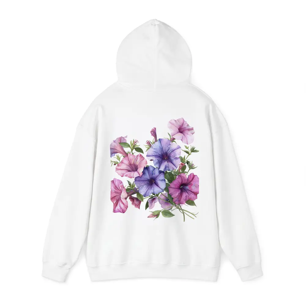 Watercolor Petunia Flowers Pink Purple Bouquet – Hoodies