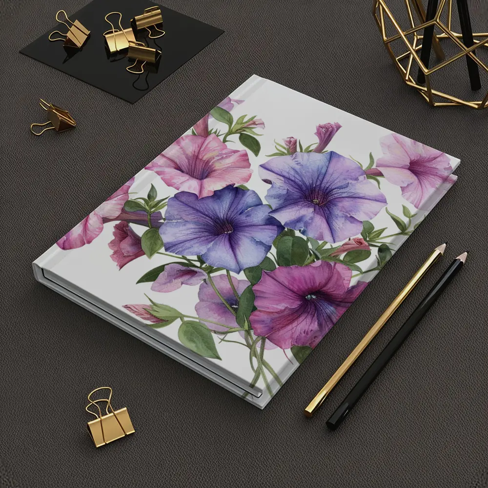 Watercolor Petunia Flowers Pink Purple Bouquet – Notebooks
