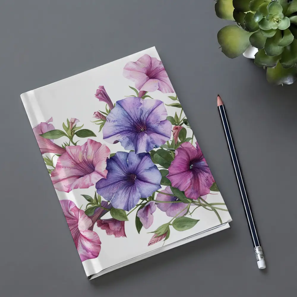 Watercolor Petunia Flowers Pink Purple Bouquet – Notebooks