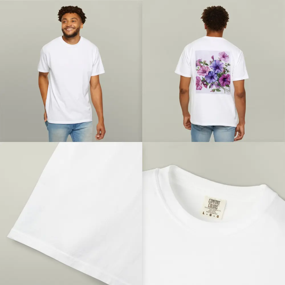Watercolor Petunia Flowers Pink Purple Bouquet – T-Shirts