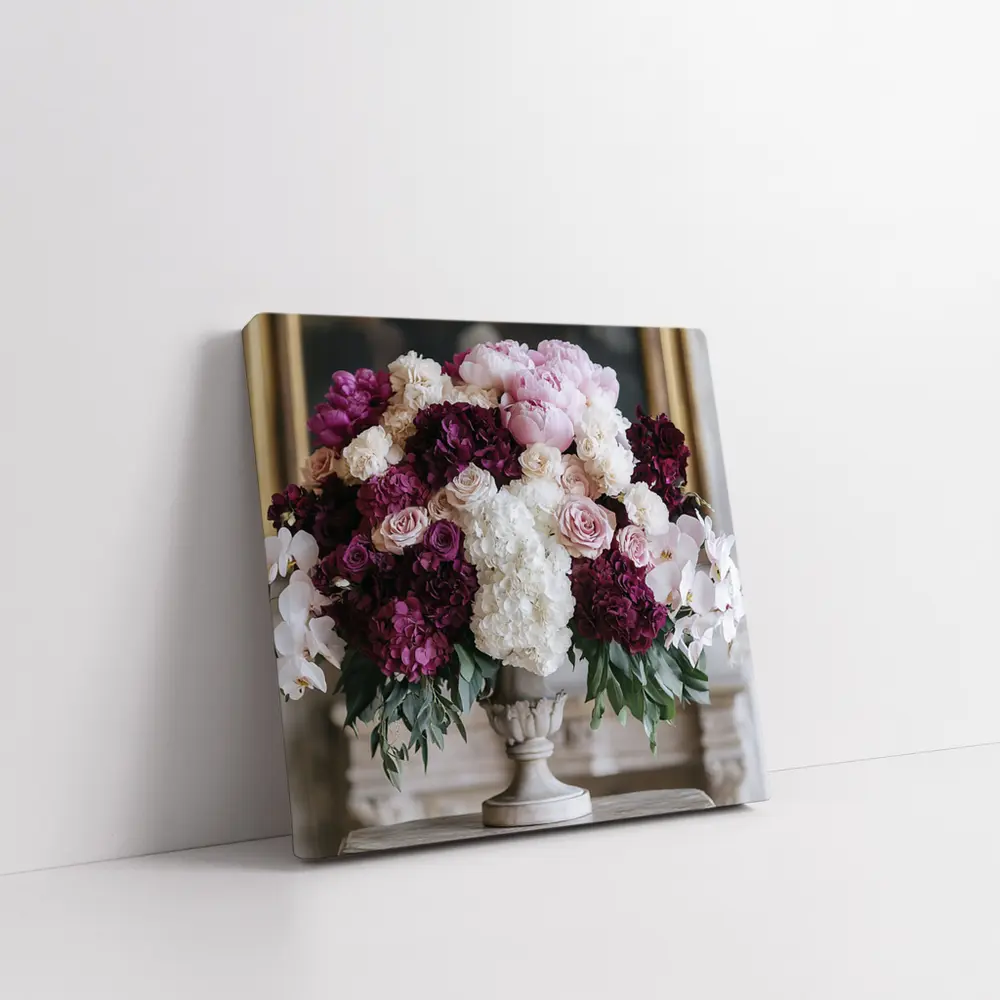 Peonies Hydrangea Roses Orchids Elegant Arrangement – Wall Art