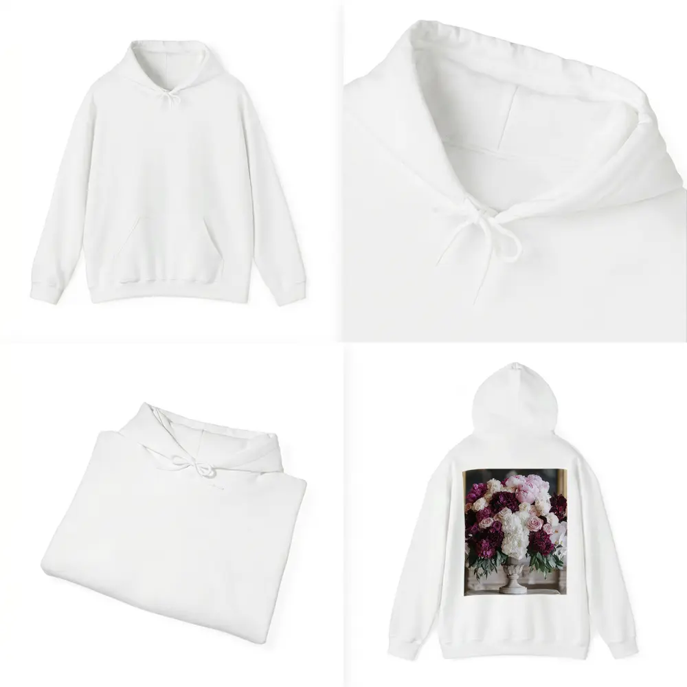 Peonies Hydrangea Roses Orchids Elegant Arrangement – Hoodies