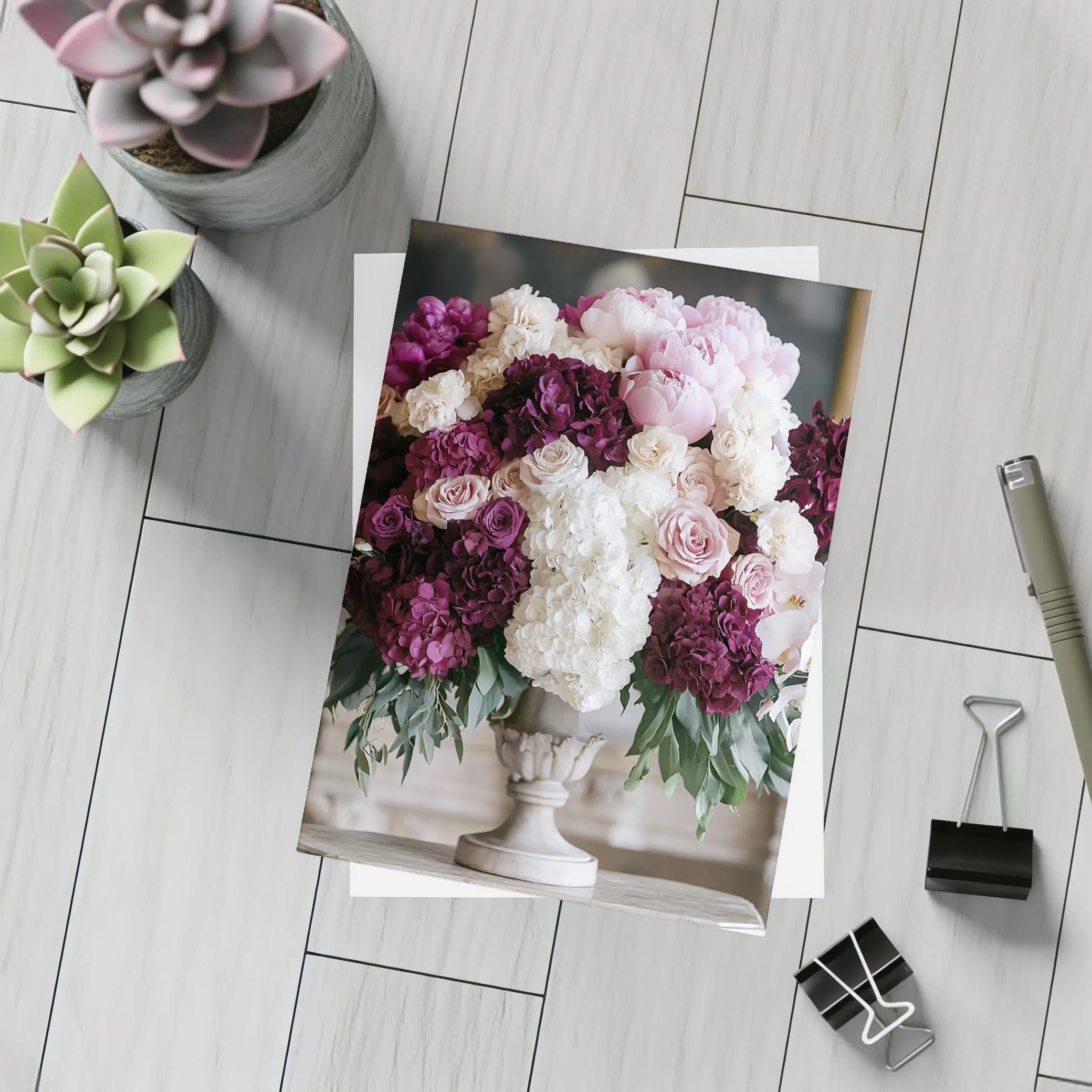 Peonies Hydrangea Roses Orchids Elegant Arrangement – Postcards