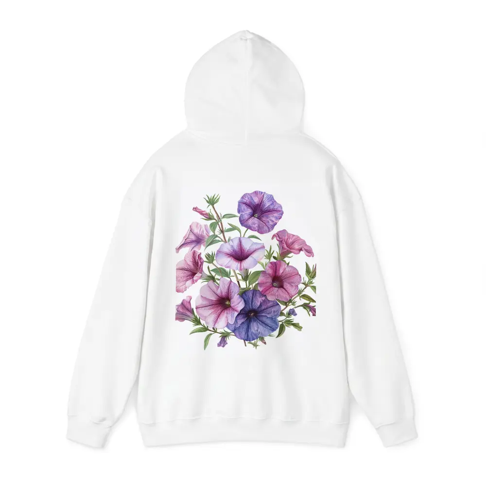 Petunia Flowers Botanical Illustration Pink Purple – Hoodies