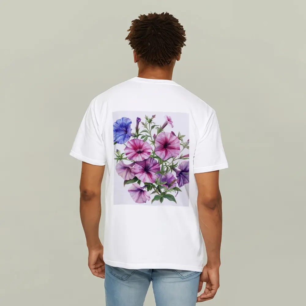 Petunia Flowers Botanical Watercolor Art Purple Pink – T-Shirts
