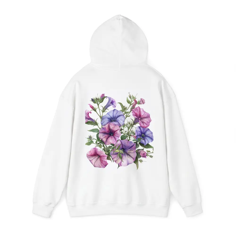 Petunia Flowers Watercolor Botanical Art White – Hoodies