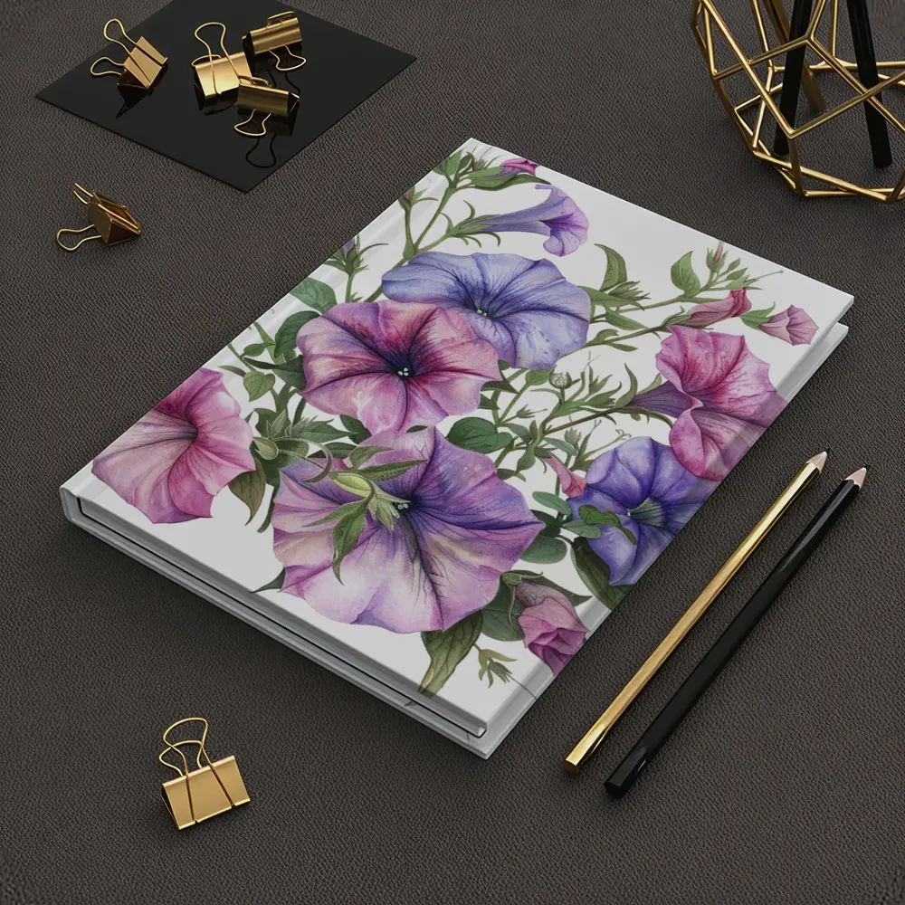 Petunia Flowers Watercolor Botanical Art White – Notebooks