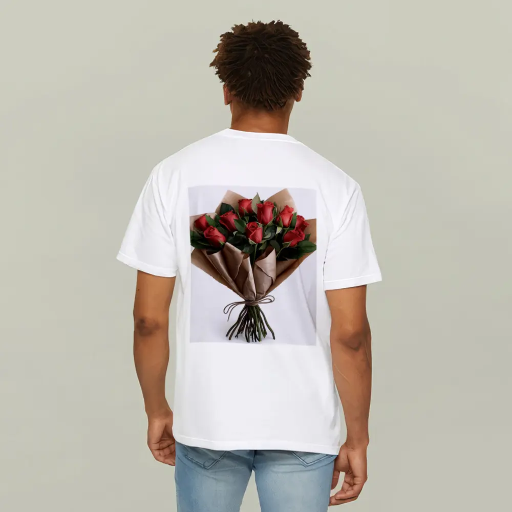 Red Roses Bouquet Wrapped In Kraft Paper – T-Shirts