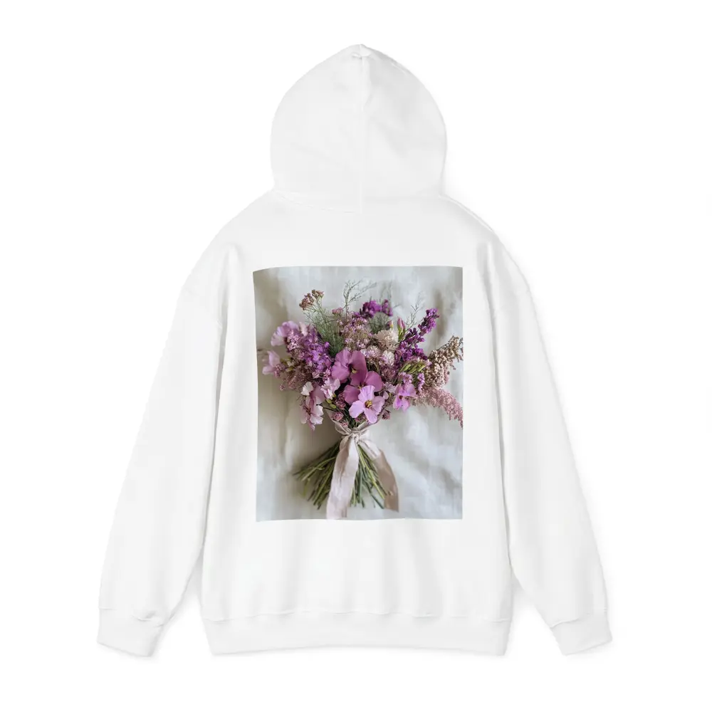 Purple Wildflower Bouquet Tied Linen Ribbon – Hoodies