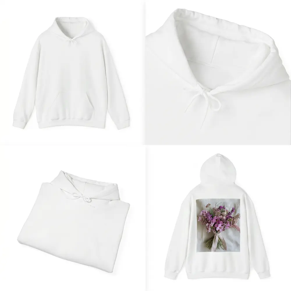 Purple Wildflower Bouquet Tied Linen Ribbon – Hoodies