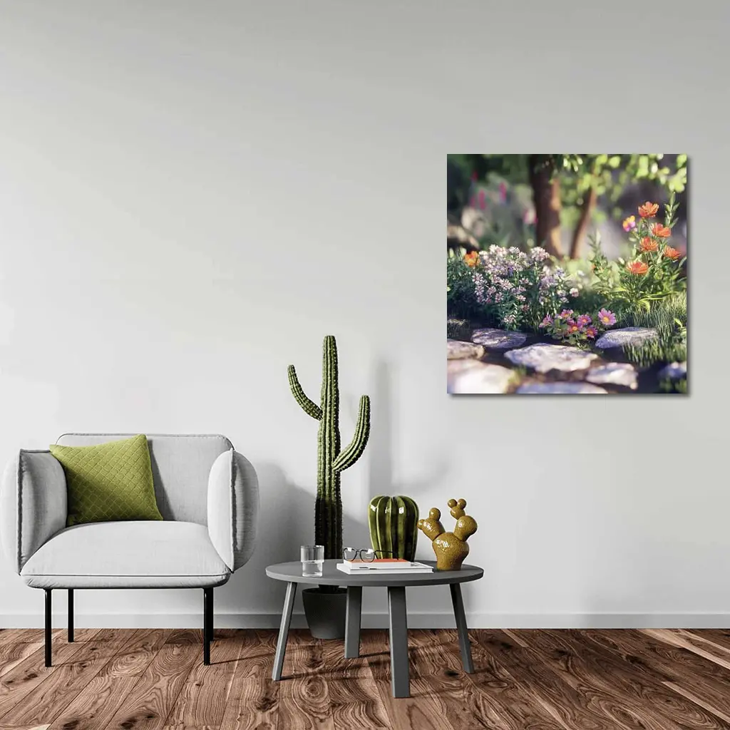 Garden Path Wildflowers Stone Steps Summer – Wall Art