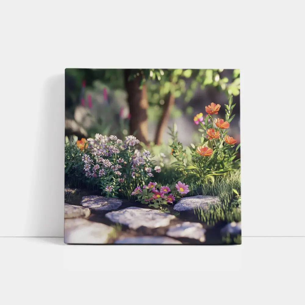 Garden Path Wildflowers Stone Steps Summer – Wall Art