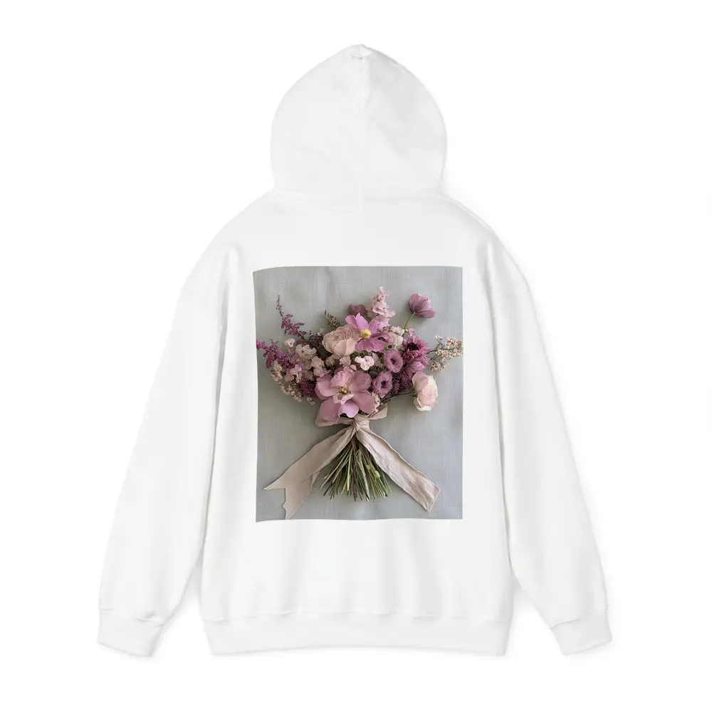 Pink Cosmos Rose Bouquet Ribbon Tied – Hoodies