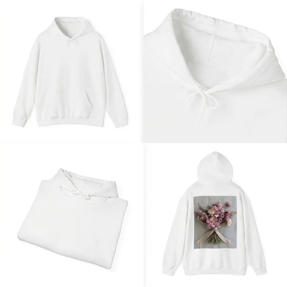 Pink Cosmos Rose Bouquet Ribbon Tied – Hoodies