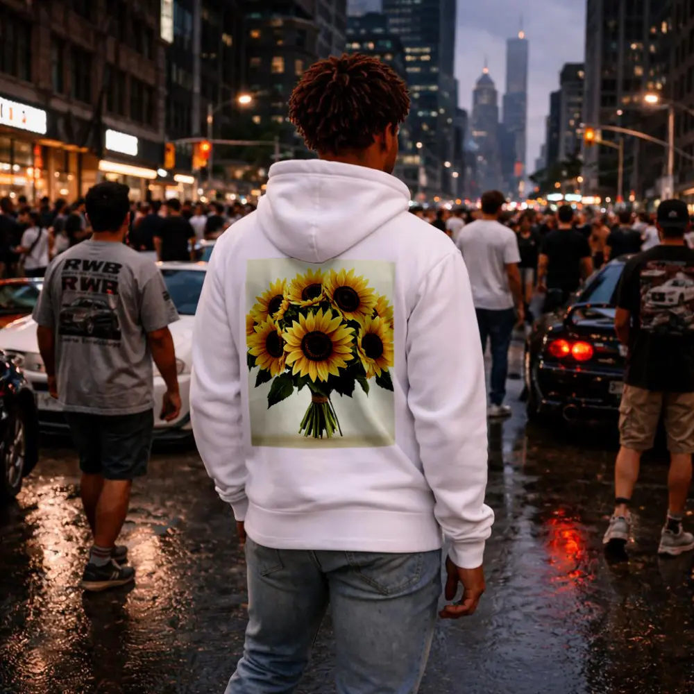 Sunflower Bouquet Tied With Twine Beige – Hoodies