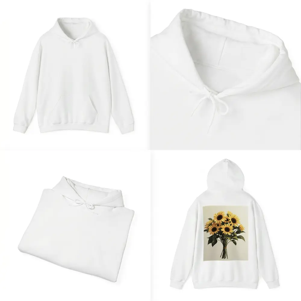 Sunflower Bouquet Tied With Twine Beige – Hoodies