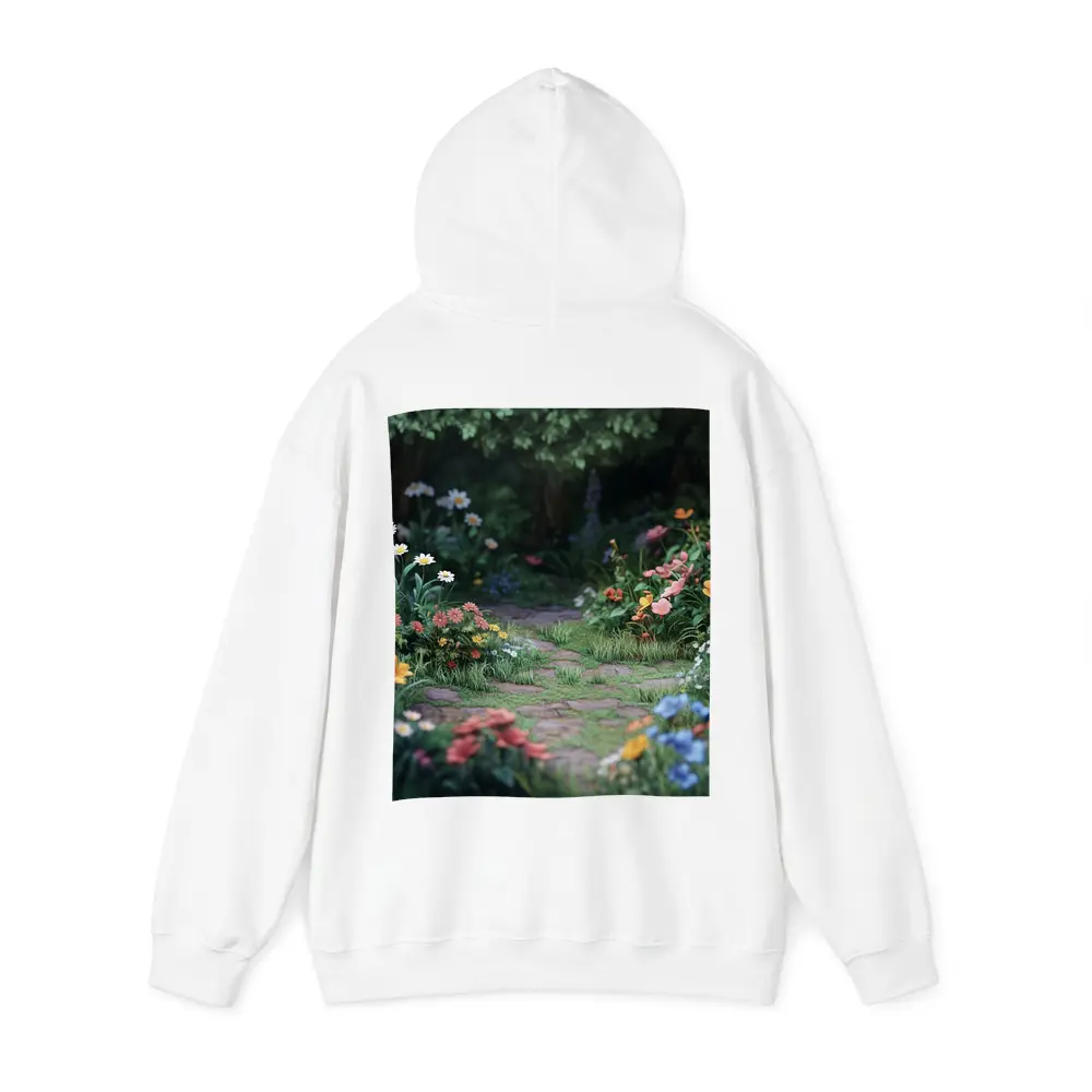 Garden Path Lined With Mixed Wildflowers – Hoodies