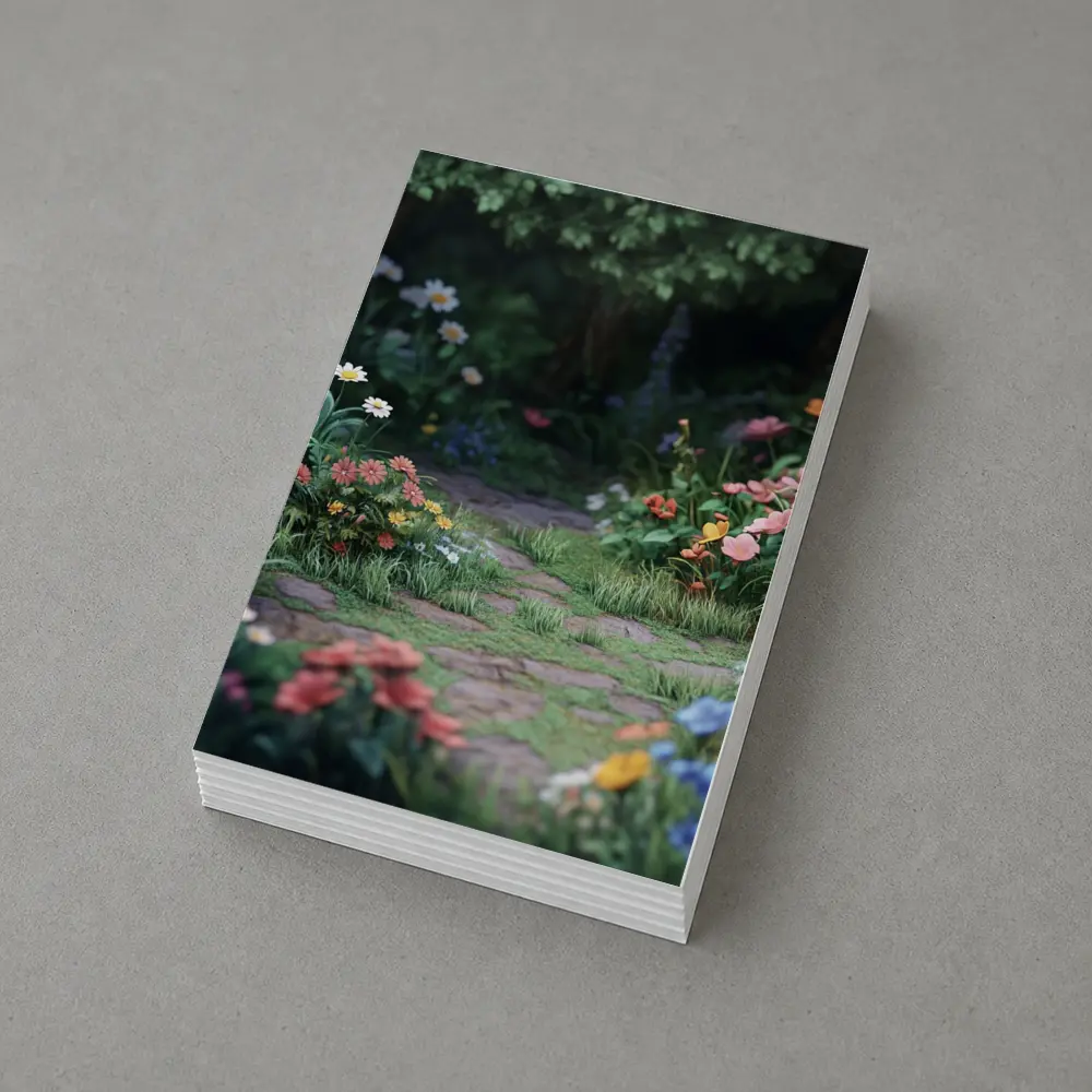 Garden Path Lined With Mixed Wildflowers – Postcards