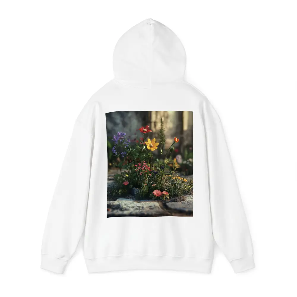Wildflowers Growing Through Stone Pavement – Hoodies
