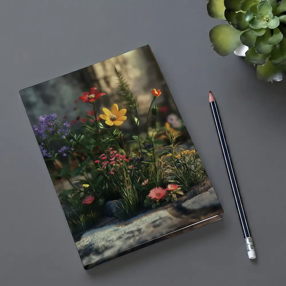 Wildflowers Growing Through Stone Pavement – Notebooks