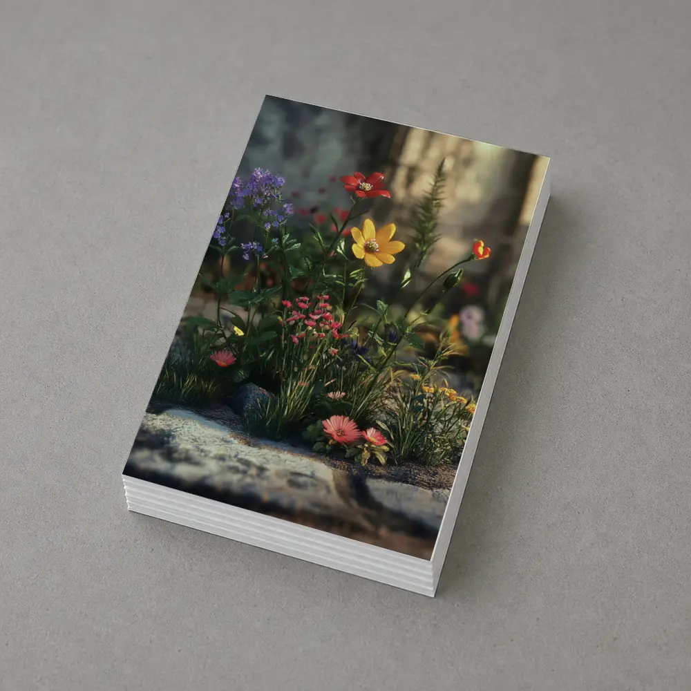 Wildflowers Growing Through Stone Pavement – Postcards