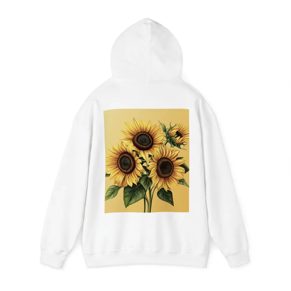 Sunflower Bouquet Illustration Yellow Warm Background – Hoodies