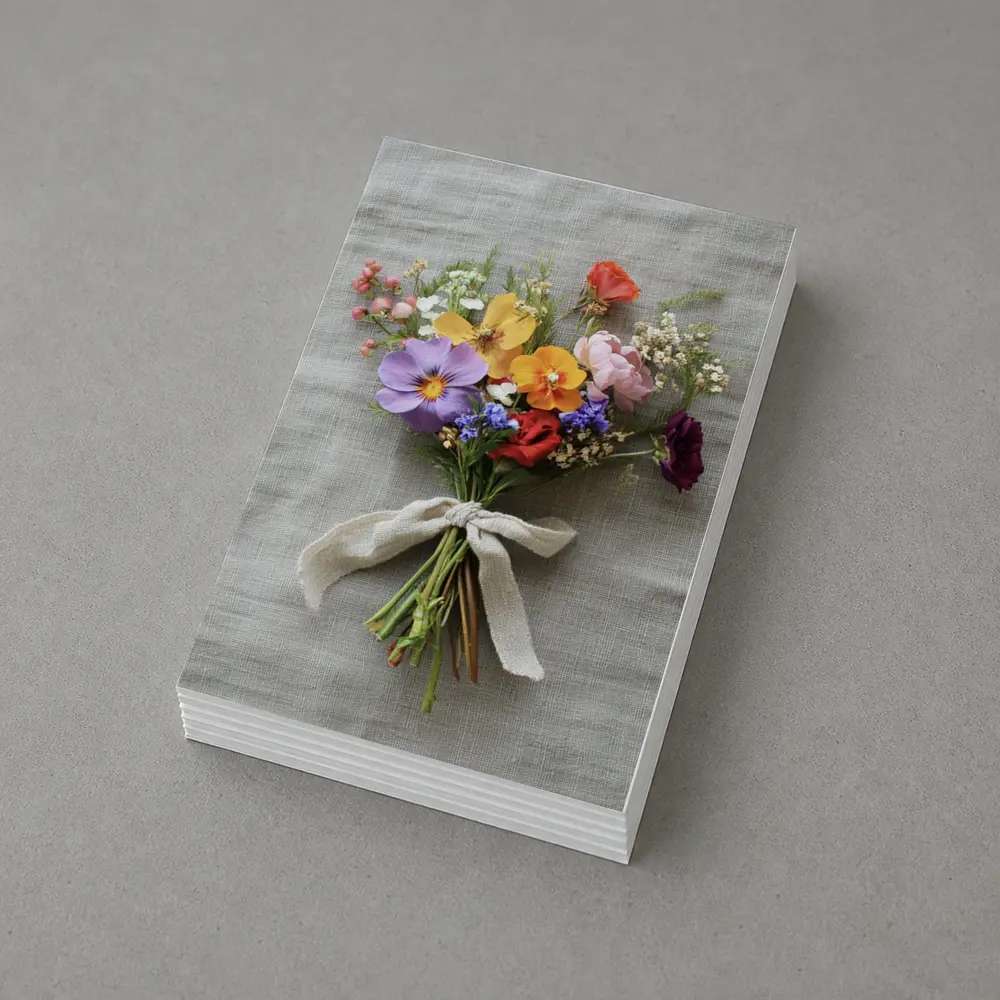 Colorful Wildflower Bouquet With Burlap Ribbon – Postcards