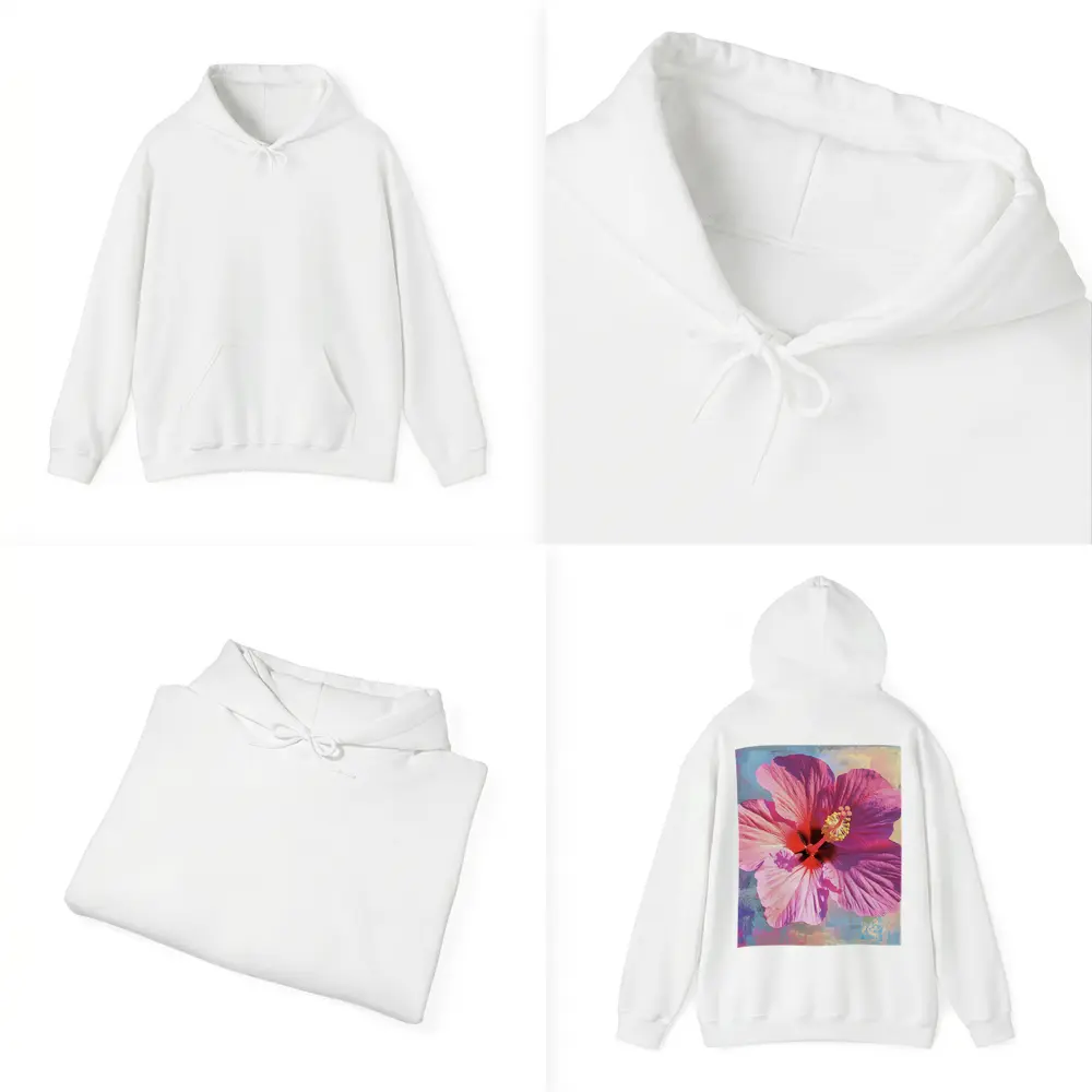 Pink Hibiscus Flower Bold Abstract Background – Hoodies