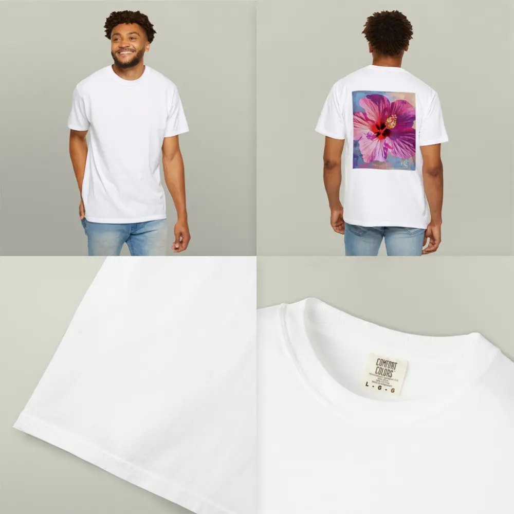 Pink Hibiscus Flower Bold Abstract Background – T-Shirts