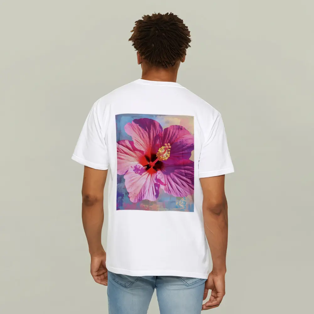 Pink Hibiscus Flower Bold Abstract Background – T-Shirts