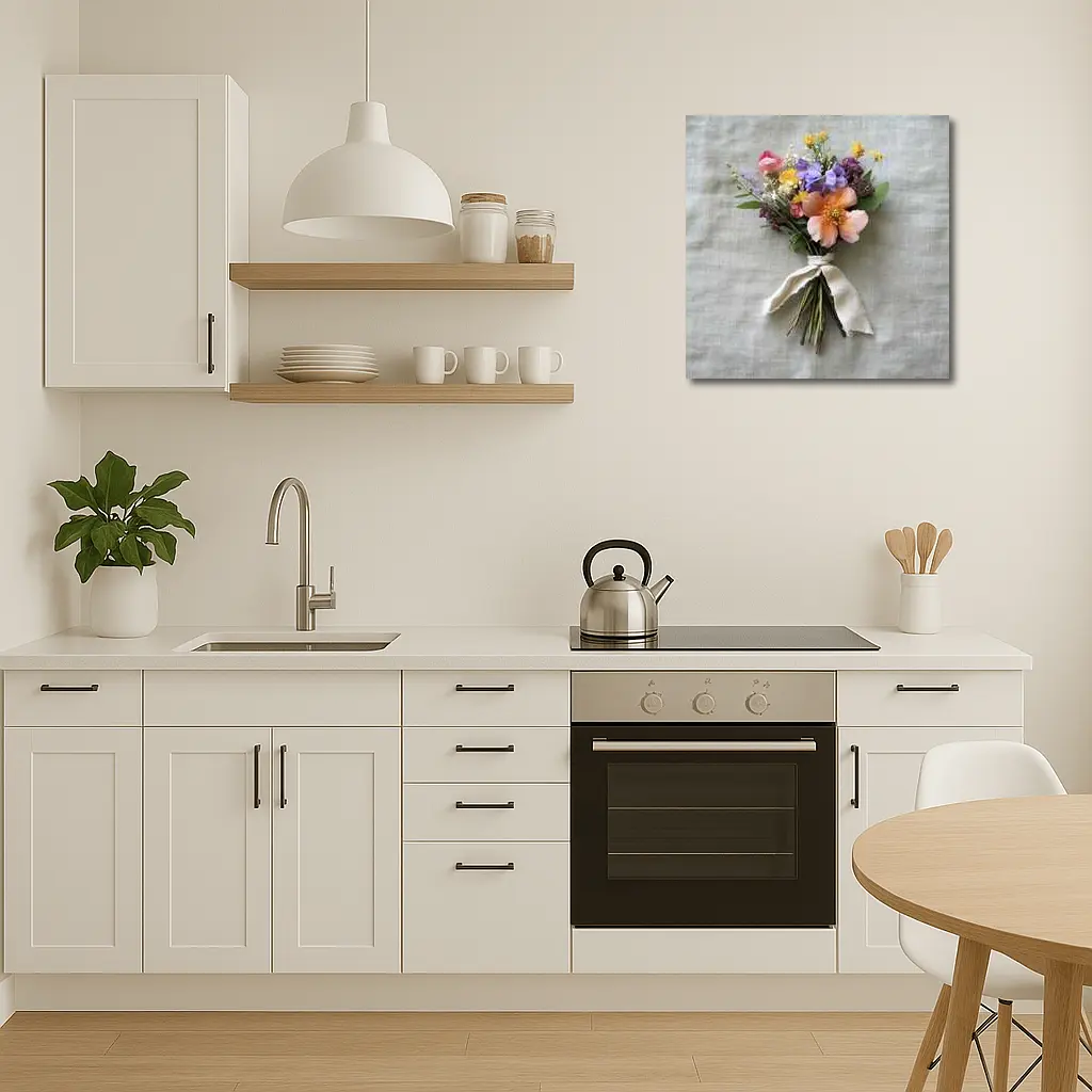 Wildflower Bouquet Tied With Linen Ribbon – Wall Art