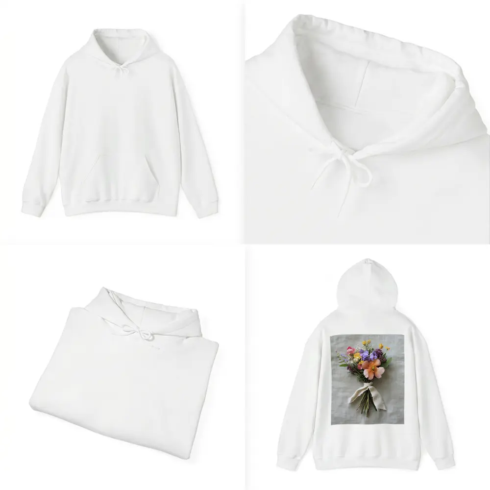 Wildflower Bouquet Tied With Linen Ribbon – Hoodies