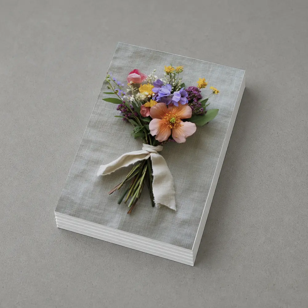 Wildflower Bouquet Tied With Linen Ribbon – Postcards
