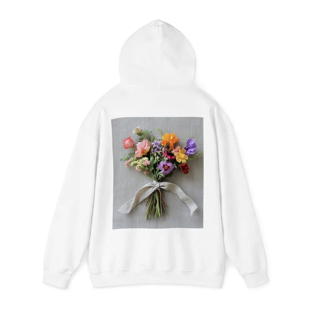 Colorful Wildflower Bouquet Tied Linen Ribbon – Hoodies