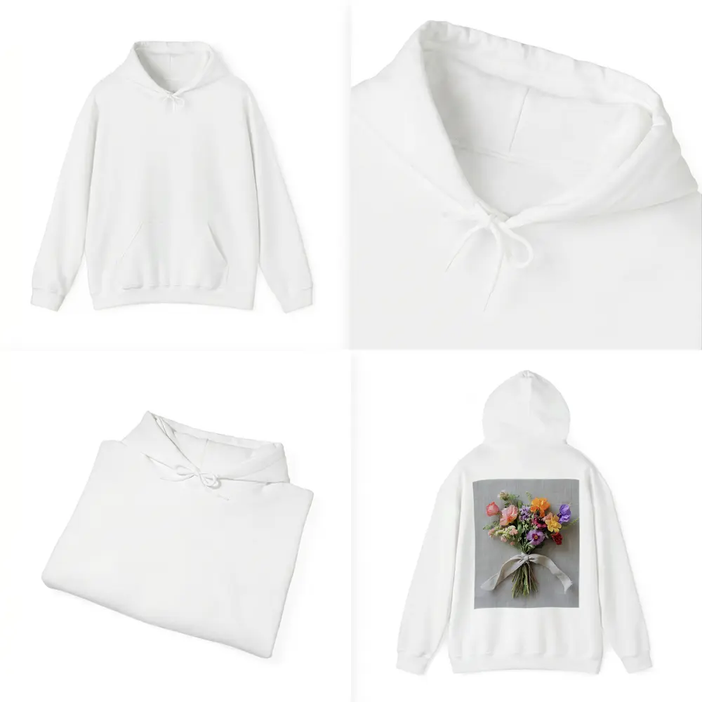 Colorful Wildflower Bouquet Tied Linen Ribbon – Hoodies